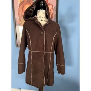 BOGO Brown Coldwater Creek Coat-Faux Fur Lined Medium 10-12